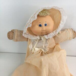 Vtg 1982 Coleco Cabbage Patch Kid Doll Blonde Head Hair Blue Eyes